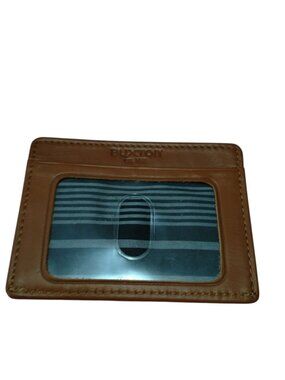 Buxton Leather Brown Credit Card ID Holder Unisex Slim Classic Casual Money